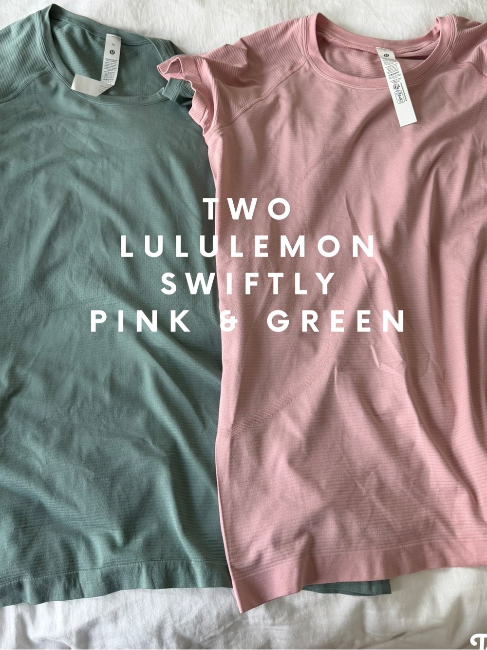 lululemon athletica Women's swiftly Tops (2) light green & pink sz 14